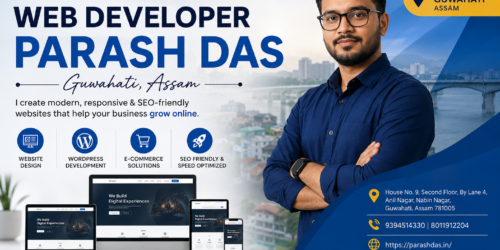 Web Developer Parash Das in Guwahati, Assam offering professional website design, WordPress development, SEO, and eCommerce solutions.